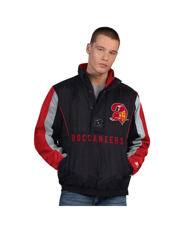 スターター メンズ アウター ジャケット・ブルゾン ヴィンテージ ロゴ Starter Men's Black Tampa Bay Buccaneers Thursday Night Gridiron Vintage Logo Half-Zip Jacket Black ブラック