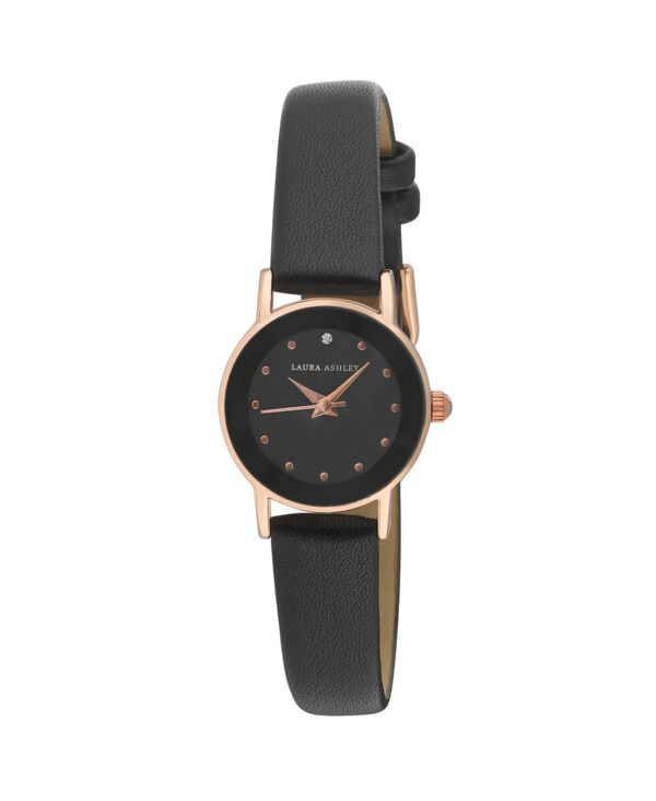 ローラアシュレイ レディース アクセサリー 腕時計 レザー フェイクレザー Laurashley Women's Black Faux Leather Strap Watch 24mm Black ブラック｜ReVida 店