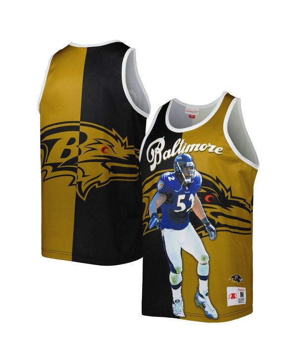 ミッチェル\u0026ネス メンズ トップス 貯蔵タンクいの一番 グラフィック Mitchell \u0026 Ness Men\u0027s Ray Lewis Black Gold Baltimore Ravens Retired Player Graphic Tank Top Black Gold 黒いこと