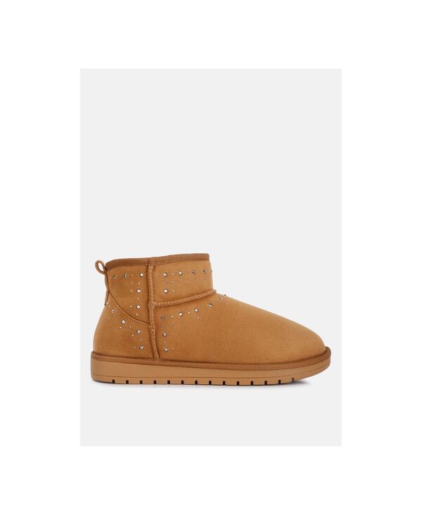 ロンドンラグ レディース シューズ ブーツ・レインブーツ London Rag Womens winifred rhinestonembellished fur lined boots Brown ブラウン