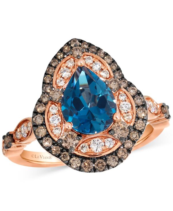 ル ヴァン レディース アクセサリー リング Le Vian London Blue Topaz (1-3/4 ct.w.) & Diamond (5/8 ct.w.) Statement Ring in 14k Rose Gold ゴールド