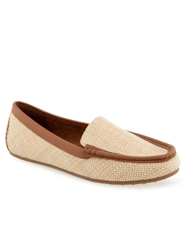 エアロソールズ レディース シューズ パンプス ローファー Aerosoles Women's Over-Drive Round Toe Loafer Flats Natural Raffia画像