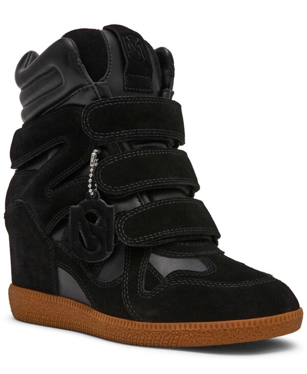 スティーブ マデン レディース シューズ スニーカー Steve Madden Women's Mavis High-Top Wedge Sneakers Black Suede ブラック