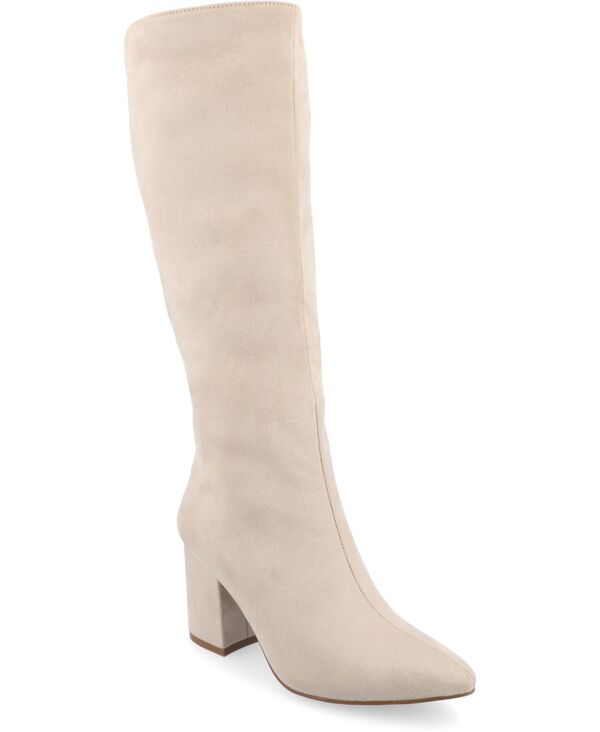 ジュルネ コレクション レディース シューズ ブーツ・レインブーツ ヒール Journee Collection Women's Ameylia Regular Wide Calf & Extra Wide Calf Block Heel Knee High Boots Bone Micro