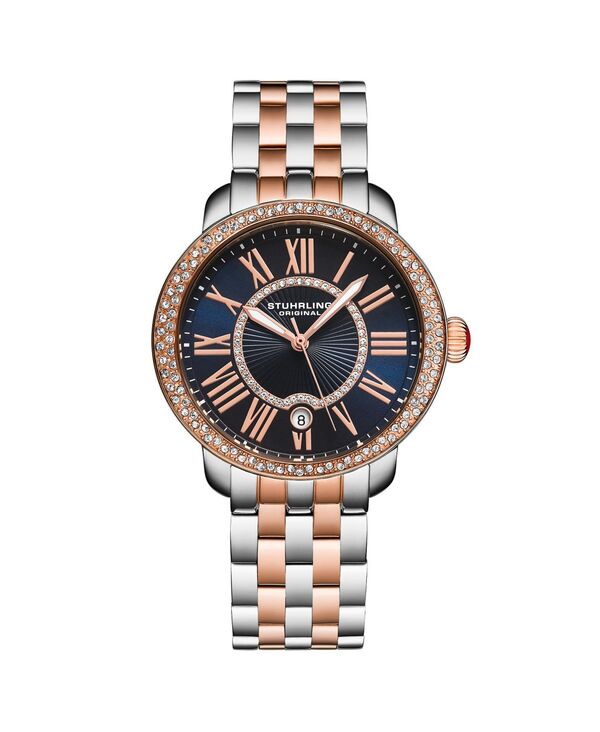 ストゥーリング レディース アクセサリー 腕時計 Tシャツ Stuhrling Celestia 4080 Women ’ s Quartz 38mm Watch with Swarovski Crystal Bezel Romanumeral Sunray Dial & Stainlessteel Bracelet No Color|ReVida 店