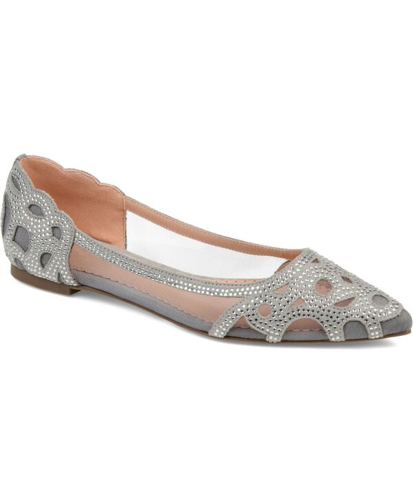 ジュルネ コレクション レディース シューズ パンプス Journee Collection Women's Batavia Embellished Flats Gray グレー