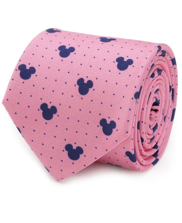 ディズニー メンズ アクセサリー ネクタイ Disney Men's Mickey Mouse Dot Tie Pink ピンク