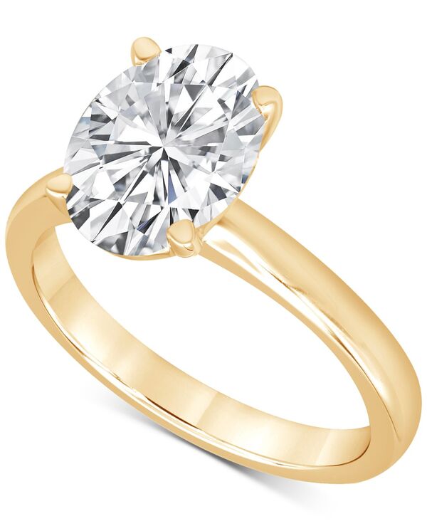 バッジェリーミシュカ レディース アクセサリー リング Badgley Mischka Certified Lab Grown Diamond Oval-Cut Solitairengagement Ring (3 ct.w.) in 14k Yellow Gold イエロー