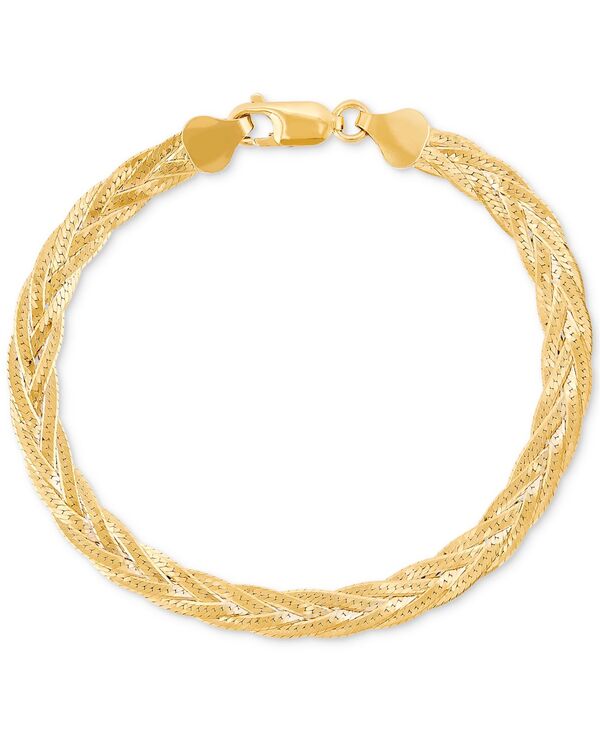 ジャーニ ベルニーニ レディース アクセサリー ブレスレット・バングル・アンクレット Giani Bernini Braided Herringbone Link 7-1/2" Bracelet in 14k Gold-Plated Sterlingold ゴールド｜ReVida 店