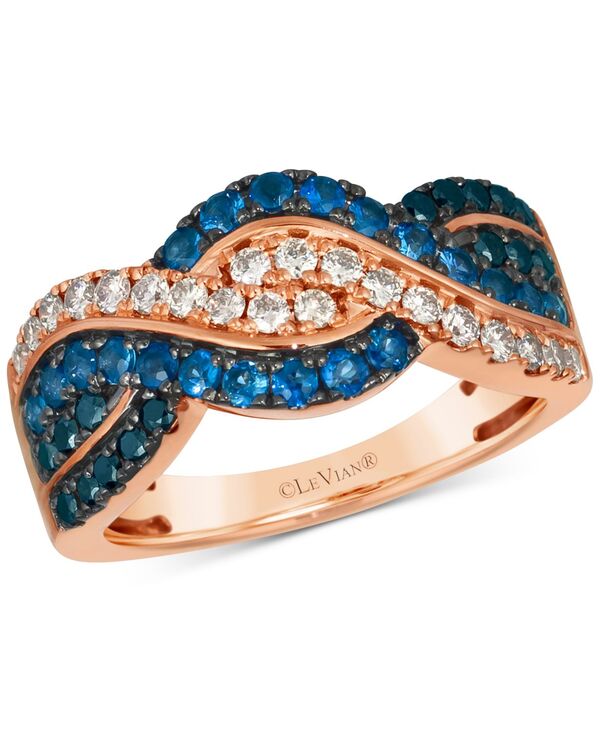 ル ヴァン レディース アクセサリー リング Le Vian Blueberry Sapphire (1/2 ct.w.) & Diamond (5/8 ct.w.) Crossovering in 14k Rose 14K Strawberry Gold Ring ゴールド