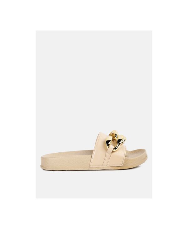 ロンドンラグ レディース シューズ パンプス トール London Rag Womens Ishtar Metallichain Metal Slid Flats Light beige ベージュ|ReVida 店