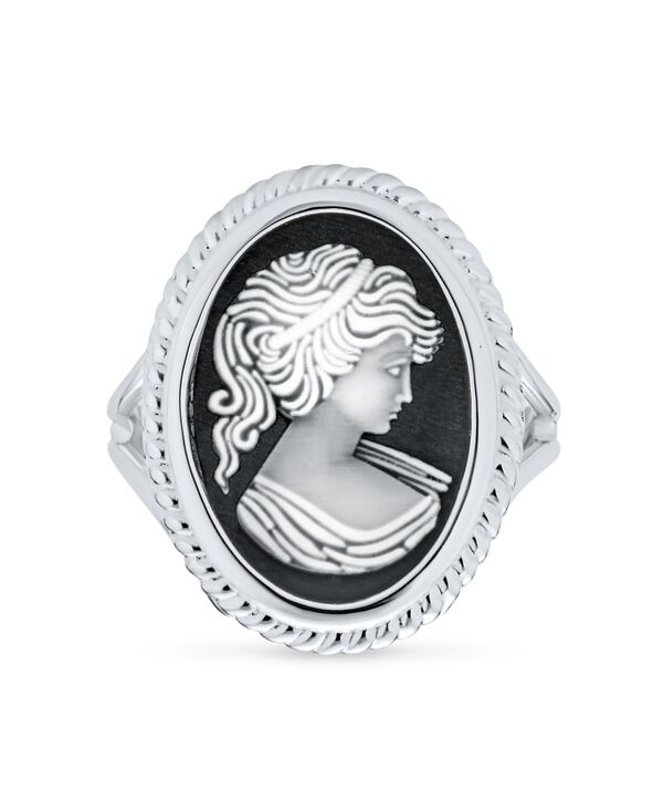 ブリング レディース アクセサリー Bling Jewelry Classic Antique Victorian Style Portrait Black White Oval Carved Cameo Ring Sterling Silver black ブラック