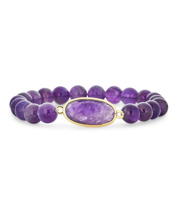 ブリング レディース アクセサリー ブレスレット・バングル・アンクレット Bling Jewelry Stacking Stretch Bracelet with Natural Stone Lapis Amethyst Agate & Turquoise 8MM Purple amethyst パープル|ReVida 店