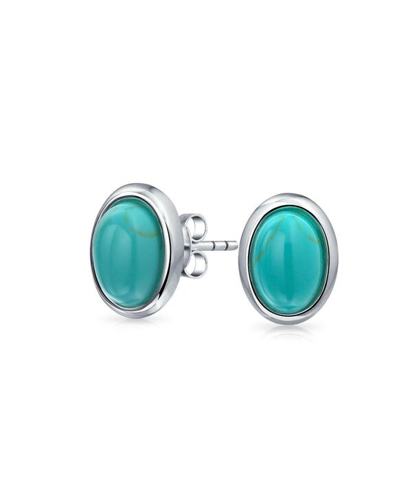 ブリング レディース アクセサリー ピアス・イヤリング Bling Jewelry 7x9 MM Black Onyx Turquoise Amber Oval Stud Earrings 14K Gold Turquoise ターコイズ