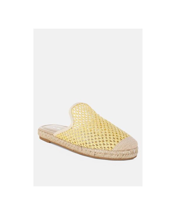 ロンドンラグ レディース シューズ サンダル London Rag Nongai Raffia Espadrilles Mules Yellow イエロー