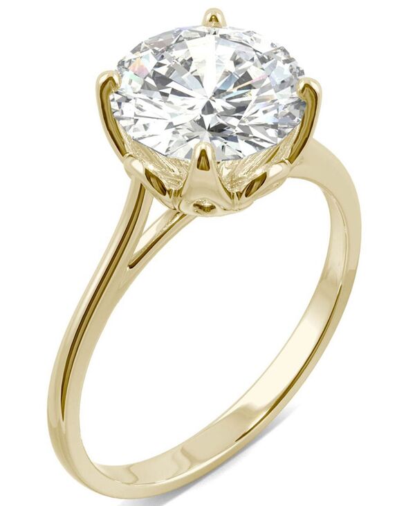 チャールズ アンド コルバード レディース アクセサリー リング Charles & Colvard Moissanite Round Solitaire Ring (2-3/4 ct. tw. Diamond Equivalent) in 14k White Gold or 14k Yellow Gold ゴールド