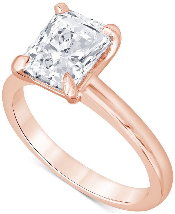 バッジェリーミシュカ レディース アクセサリー リング Badgley Mischka Certified Lab Grown Diamond Radiant-Cut Solitairengagement Ring (3 ct.w.) in 14k Rose Gold ゴールド｜ReVida 店
