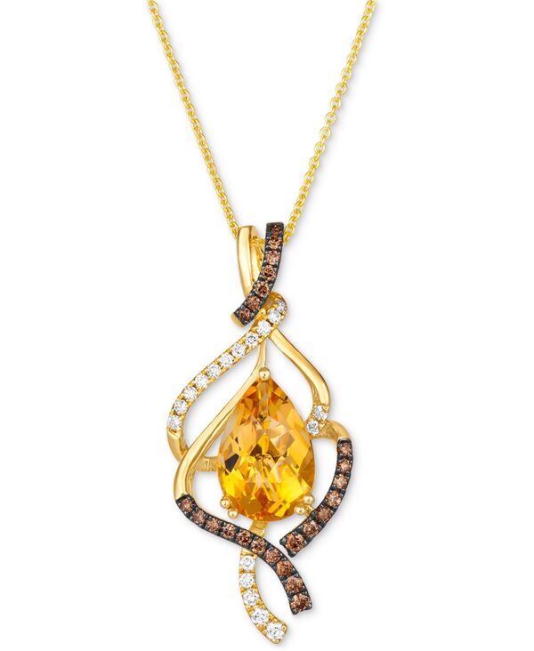 ル ヴァン レディース アクセサリー ネックレス・チョーカー・ペンダントトップ レース Le Vian Cinnamon Citrine (2-5/8 ct.w.) & Diamond (3/8 ct.w.) Swirl Pendant Necklace in 14k Gold 18\