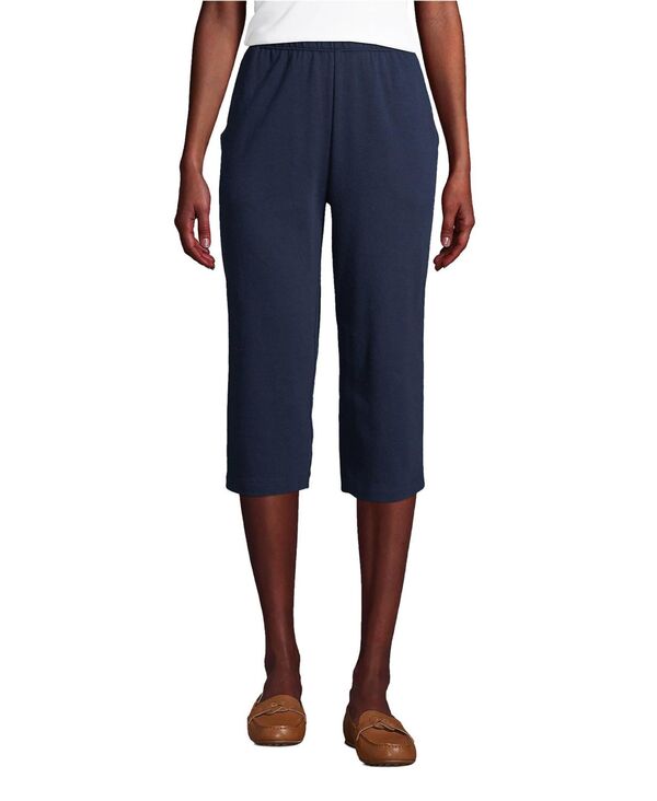 ランズエンド レディース ボトムス カジュアルパンツ キャップ ニット Lands' End Women'sport Knit High Riselastic Waist Pull On Capri Pants Radiant navy ネイビー