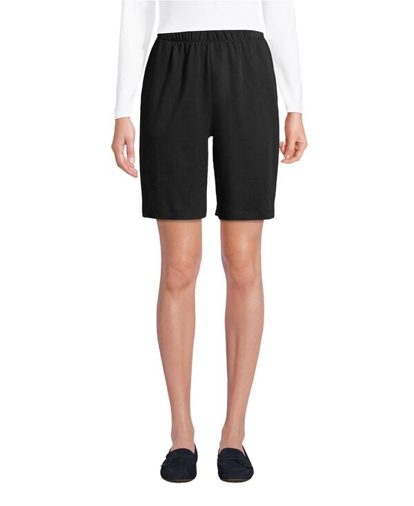 ランズエンド レディース ボトムス ハーフパンツ・ショーツ ショートパンツ ニット Lands' End Women'sport Knit High Rise Shorts Black ブラック