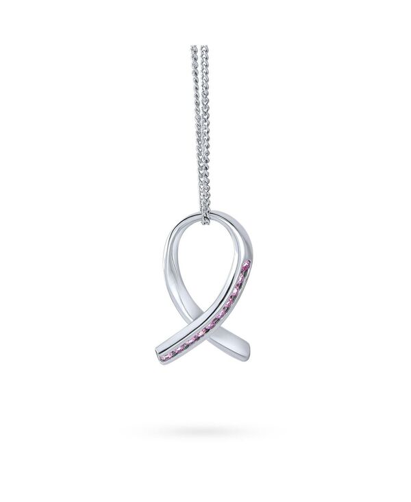 ブリング レディース アクセサリー ネックレス・チョーカー・ペンダントトップ レース Bling Jewelry Strength and Hopelegant Fine Pave Cubic Zirconia CZ Pink Ribbon Breast Cancer Survivor Pendant Necklace For Women .925 Sterling Rose ピンク｜ReVida 店