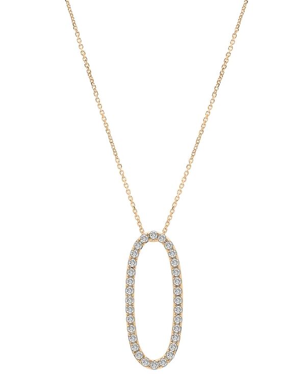ラップド イン ラヴ レディース アクセサリー リング レース Wrapped in Love Diamond Open Oval 18" Pendant Necklace (1/2 ct.w.) in 14k White or Yellow Gold イエロー｜ReVida 店