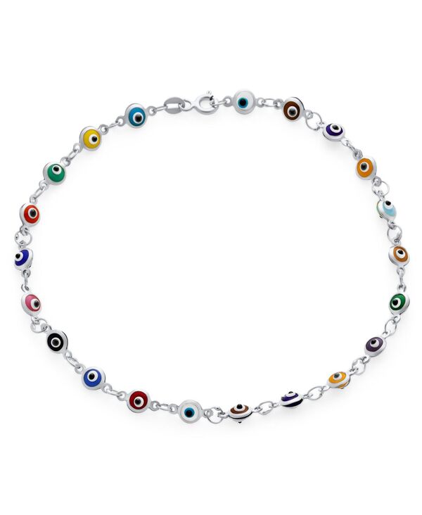 ブリング レディース アクセサリー ブレスレット・バングル・アンクレット アンクル Bling Jewelry Protection Amuleturkish Charm Slender Evil Eyes Anklet Link Ankle Bracelet Rose Gold Plated Sterling Multi-color マルチカラー