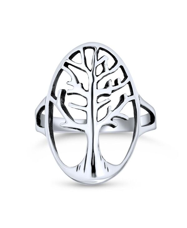 ブリング レディース アクセサリー Bling Jewelry Large Open Oval Family Wishing Tree of Life Ring 925 Sterlingrey グレー 10,281円