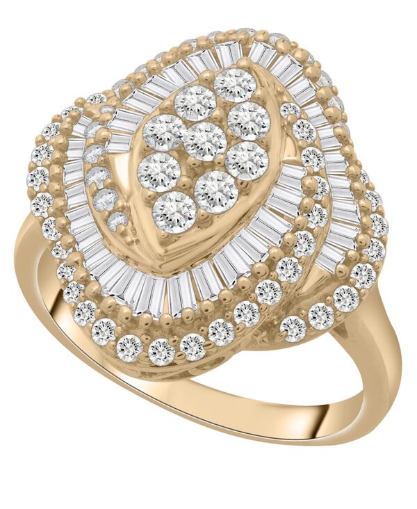 ラップド イン ラヴ レディース アクセサリー リング Wrapped in Love Diamond Baguette & Round Clustering (1 ct.w.) in 14K Yellow Gold イエロー