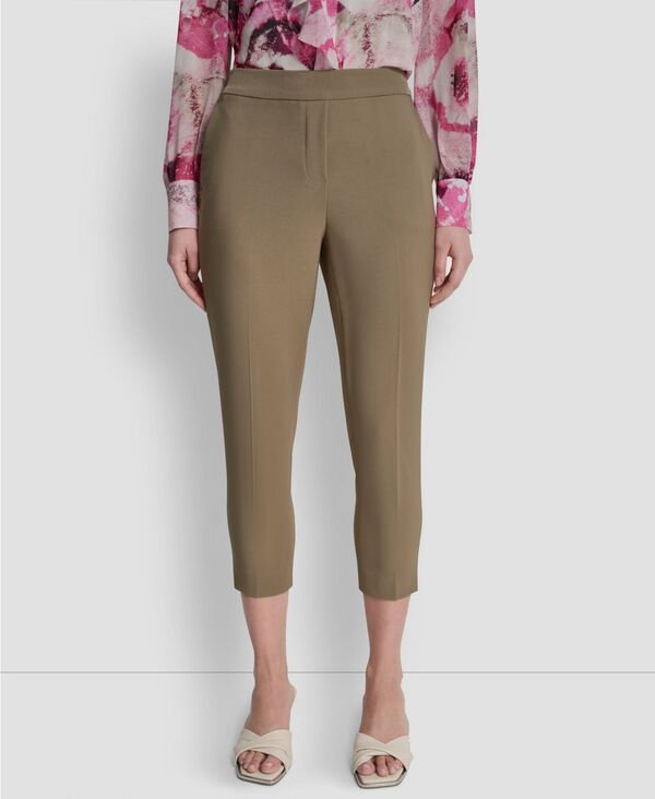 ダナ キャラン ニューヨーク レディース ボトムス カジュアルパンツ プチ アンクル DKNY Petite Mid-Riselastic Back Ankle Pants Beige ベージュ