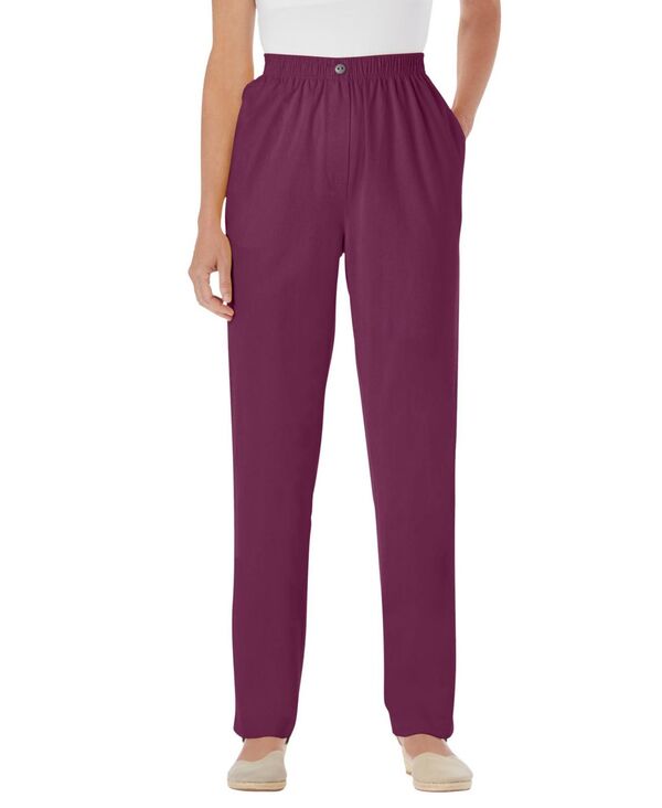 ウーマン ウィズイン レディース ボトムス デニムパンツ コットン ジーンズ Woman Within Women\'s Within Straight-Leg All-Cotton Denim Pull-On 7-Day Elastic-Waist Jeans Deep claret デニム