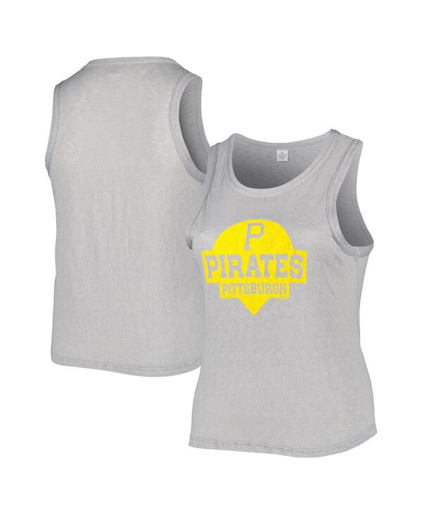 ソフト アズ ア グレープ レディース トップス タンクトップ ハイネック プラスサイズ Soft As A Grape Women's Gray Pittsburgh Pirates Plusize High Neck Tri-Blend Tank Top Gray グレー