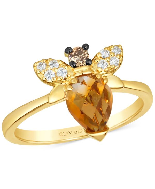 ル ヴァン レディース アクセサリー リング Le Vian Chocolatier Cinnamon Citrine (7/8 ct.w.) & Diamond (1/8 ct.w.) Bee Ring in 14k Honey Gold Ring ゴールド