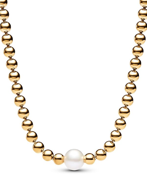 パンドラ レディース アクセサリー ネックレス・チョーカー・ペンダントトップ レース Pandora 14K Gold-Plated Treated Freshwater Cultured Pearl Beads Collier Necklace Gold ゴールド