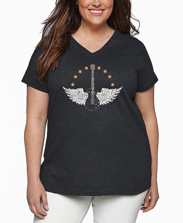 エルエーポップアート レディース トップス Tシャツ Vネック プラスサイズ LA Pop Art Plusize Country Female Singers Word Art V-Neck T-Shirt Grey グレー