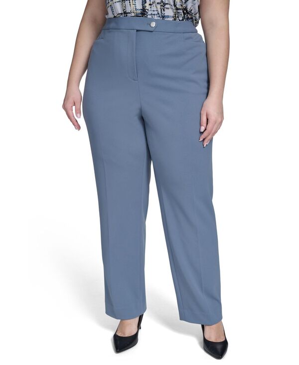 カルバンクライン レディース ボトムス カジュアルパンツ クレープラスサイズ スキューバ Calvin Klein Plusize Scuba Fullength Crepe Pants Flint 16,635円