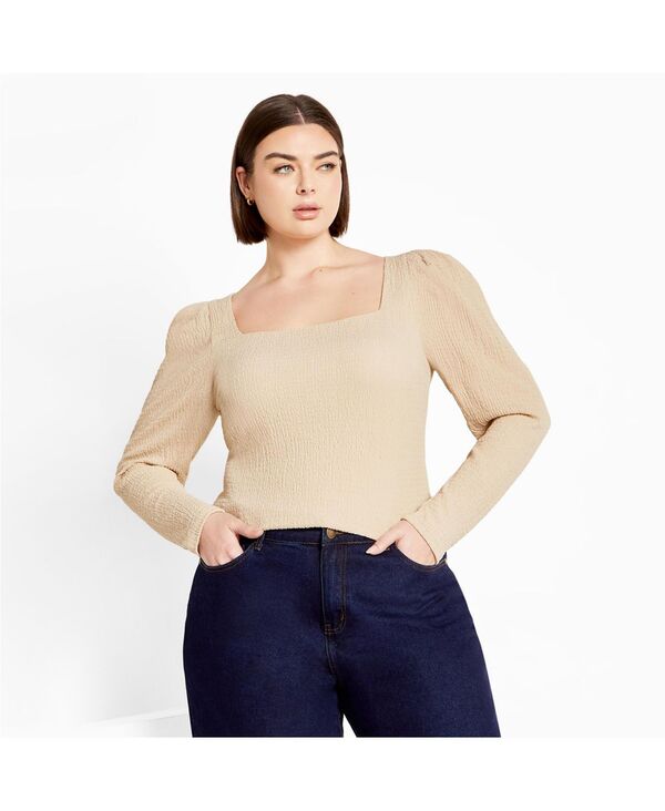 シティーシック レディース トップス シャツ プラスサイズ CITY CHIC Plusize Mysteria Top Cream クリーム