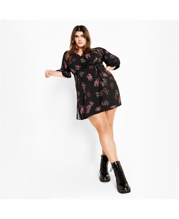 シティーシック レディース トップス ワンピース フラワー柄 プラスサイズ フラワー CITY CHIC Plusize Cassie Floral Dress Floral
