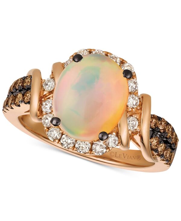 ル ヴァン レディース アクセサリー リング Le Vian Chocolate & Nude Neopolitan Opal (7/8 ct.w.) & Diamond (5/8 ct.w.) Ring in 14k Rose Opal チョコレート