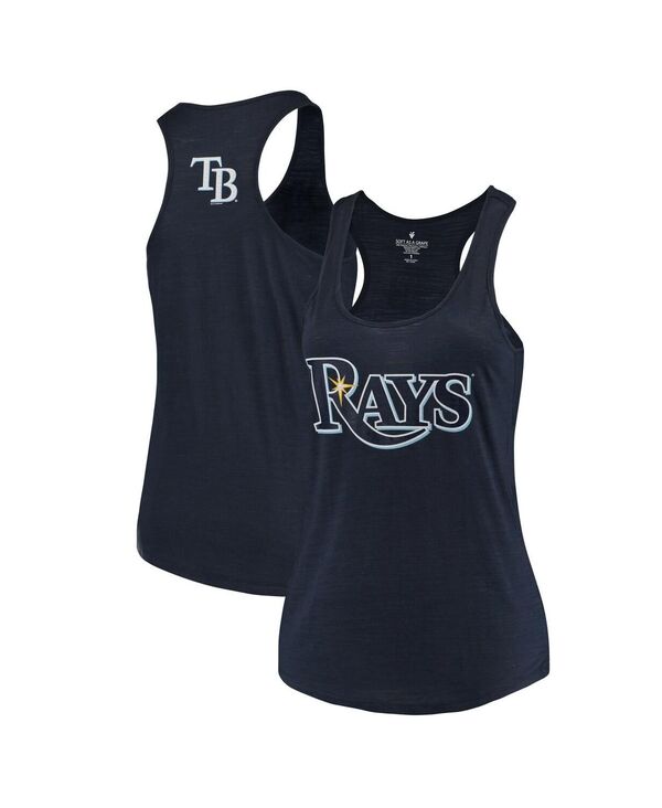 ソフト アズ ア グレープ レディース トップス タンクトップラスサイズ Soft As A Grape Women's Navy Tampa Bay Rays Plusize Swing for the Fences Racerback Tank Top Navy ネイビー