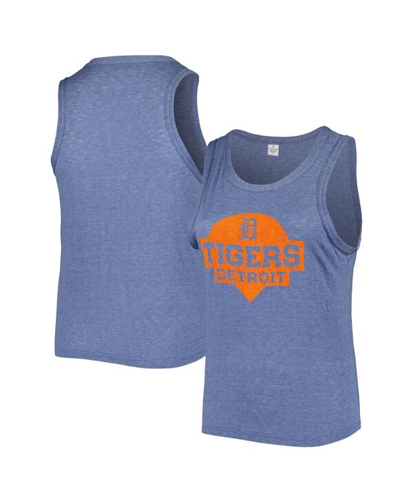 ソフト アズ ア グレープ レディース トップス タンクトップ ハイネック プラスサイズ Soft As A Grape Women's Navy Detroitigers Plusize High Neck Tri-Blend Tank Top Navy ネイビー