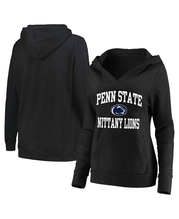 チャンピオン レディース アウター パーカー・スウェット プラスサイズ Champion Women's Black Penn State Nittany Lions Plusize Heart Soul Notch Neck Pullover Black ブラック