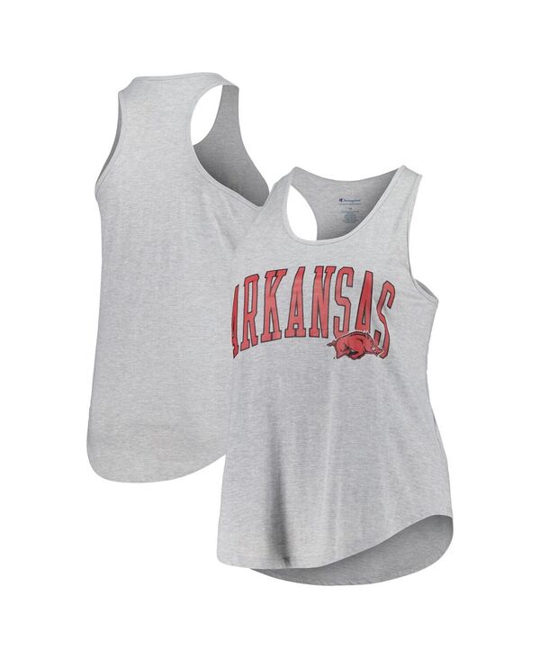 プロファイル レディース トップス タンクトップ ロゴ Profile Women's Heather Gray Arkansas Razorbacks Arch Logo Racerback Scoop Neck Tank Top Heather Gray グレー 10,124円