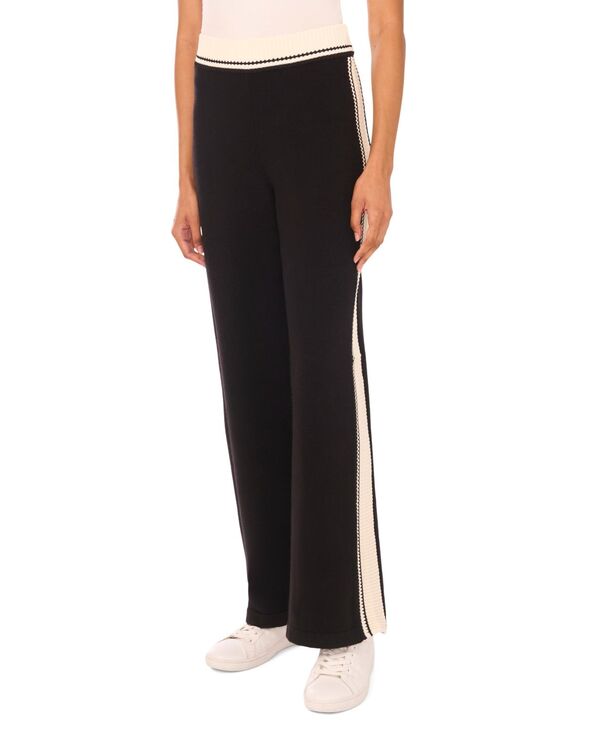 ヴィンスカムート レディース ボトムス カジュアルパンツ トラックパンツ Vince Camuto Women\'s Trim Detail Track Pants Rich Black ブラック