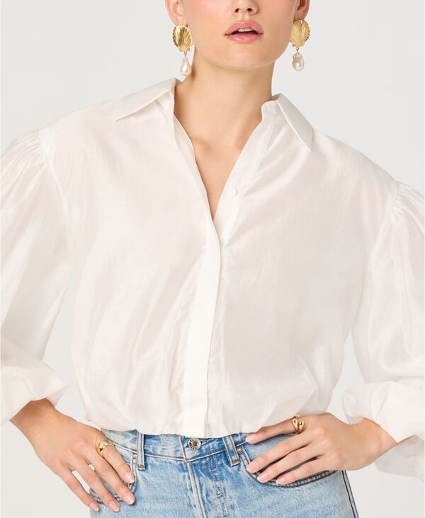 アストール レディース トップス シャツ Vネック ASTR the Label Women's V-Neck Button Frontop White ホワイト 24,600円