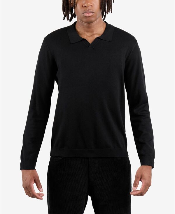 エックスレイ メンズ アウター ニット・セーター ポロシャツ XRAY Men's Long Sleeve Sweater Johnny Collar Polo Black ブラック