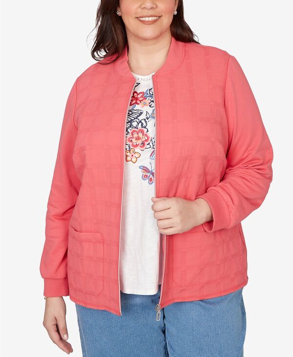 アルフレッド ダナー レディース アウター ジャケット・ブルゾン プラスサイズ キルティング リブ ニット Alfredunner Plusize Austin Quilted Knit Ribbed Jacket Azalea