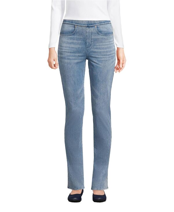 ランズエンド レディース ボトムス デニムパンツ ニット ジーンズ Lands' End Women'starfishigh Rise Knit Denim Straight Jeans Light brook デニム｜ReVida 店