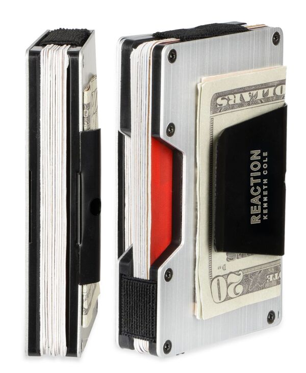 ケネスコール メンズ アクセサリー 財布 Kenneth Cole Reaction Men's RFID Slim Hard Side Money Clip Wallet Silver シルバー