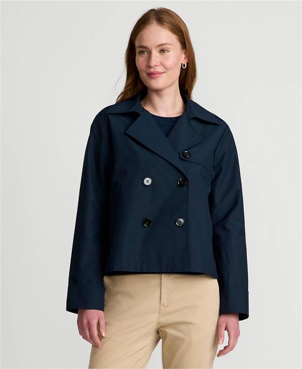 ランズ挙げ句の果て レディース アウター 上衣・上衣 Lands\u0027 End Women\u0027s Trench Jacket Navy 米国海軍 レディースファッション-コート・ジャケット